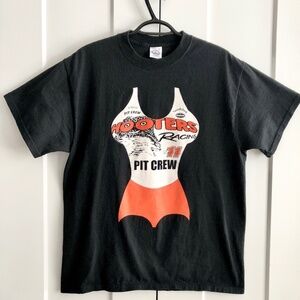 Hooters, Vintage, Racing, Pit Crew Owls, Mens T-Shirt, Black LRG, Good Condition